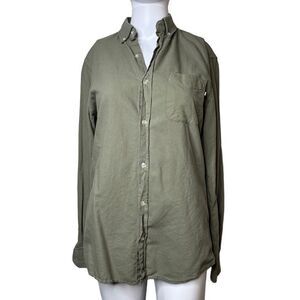 Cotton On Slim Fit Button Down Long Sleeve Shirt Army Green Size XS